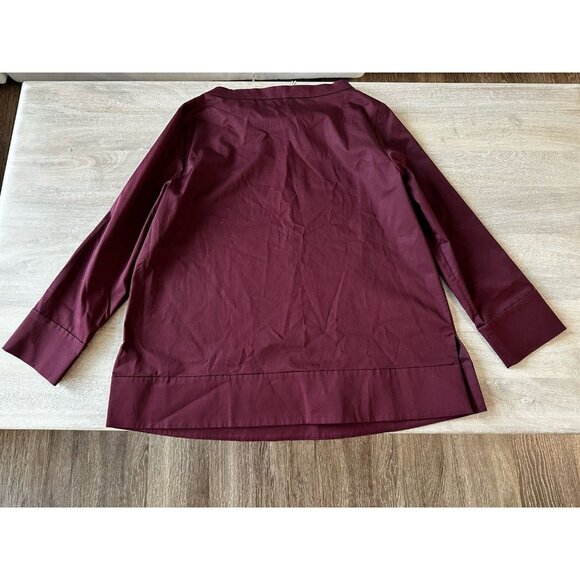 COS NWT Maroon Wine Mockneck Longsleeve Blouse Size 6 - Picture 6 of 6